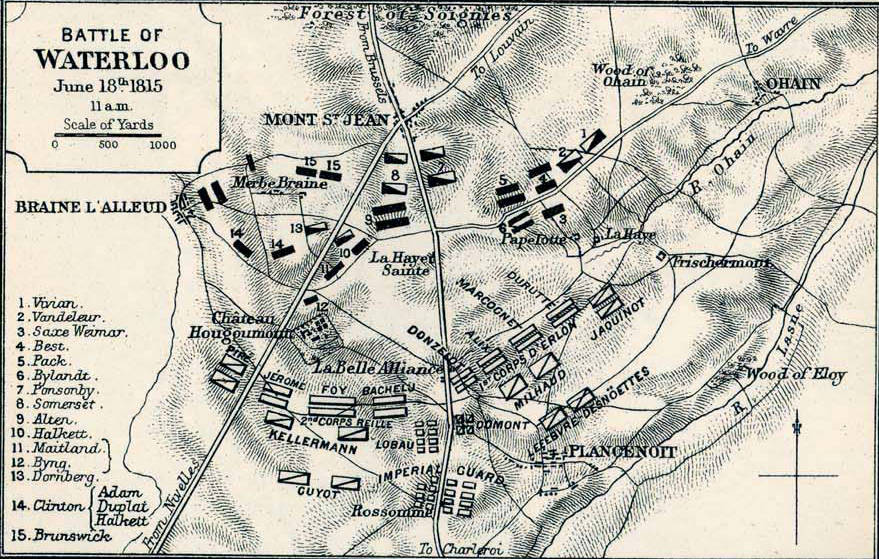 Map of the Battle of Waterloo